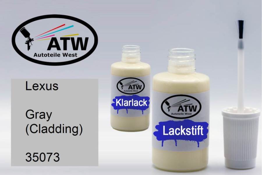 Lexus, Gray (Cladding), 35073: 20ml Lackstift + 20ml Klarlack - Set, von ATW Autoteile West.